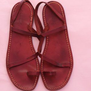 LANAPO BROWN LEATHER MADE IN ITALY SZ 40